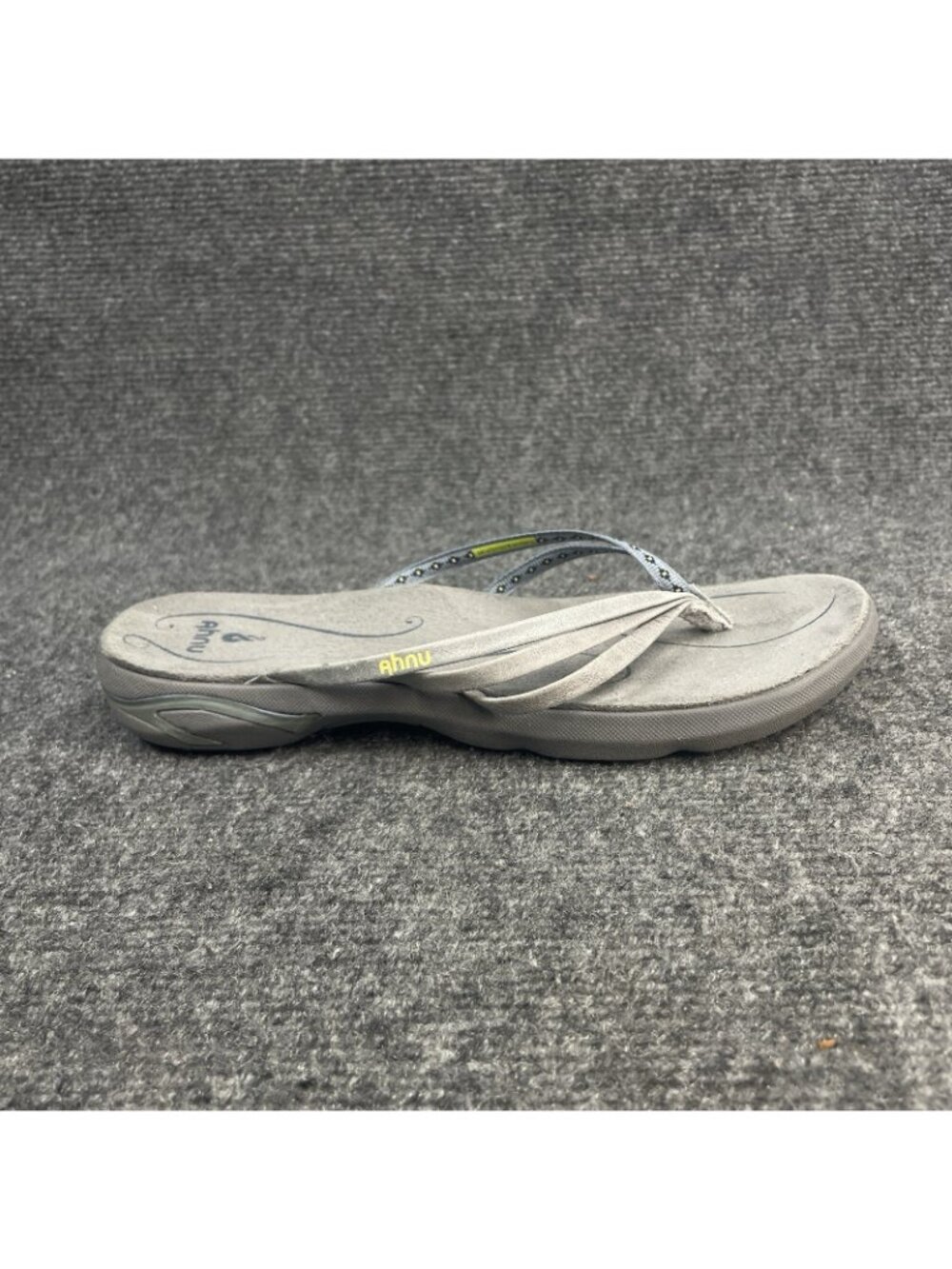 Ahnu Olema Womens Size 7 Gray Casual Blue Walking Flip Flop Slipper Thong Sandal - Picture 2 of 11